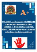 SCL1501 Assignment 1 &lpar;COMPLETE ANSWERS&rpar; Semester 1 2025 &lpar;807873 &rpar; - DUE 28 March 2025