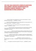 CPO TEST 2025 EXAM WITH COMPLETE QUESTIONS  AND CORRECT VERIFIED ANSWERS&lpar;DETAILED  ANSWERS&rpar; ALREADY GRADED A&plus; 100&percnt;  GUARANTEED TO PASS CONCEPTS&excl;&excl;&excl;  &lowbar;&lowbar;&lowbar;&lowbar;&lowbar;&lowbar; means the Wake County department of human services director or his&sol;her  authorized representative&period; -
