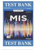 TEST BANK FOR MIS &lpar;MindTap Course List&rpar; 10th Edition by Hossein Bidgoli &comma; ISBN&colon; 9780357418697 Answers With Rationales &vert;All Chapters Verified&vert; Guide A&plus;