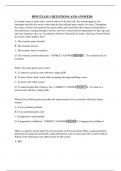 BSW EXAM 1 QUESTIONS AND ANSWERS