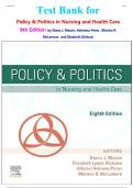 Test Bank for  Policy & Politics in Nursing and Health Care 8th Edition by Diana J&period; Mason&comma; Adrianna Perez &comma; Monica R&period; McLemore  and Elizabeth Dickson isbn-9780323554985 All Chapters Covered