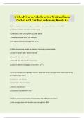 NNAAP Nurse Aide Practice Written Exam Packet with Verified solutions&vert; Rated A&plus;
