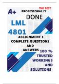 LML4801 Assignment 1 &lpar;COMPLETE ANSWERS&rpar; Semester 1 2025 - DUE 3 April 2025&semi; 100&percnt; correct solutions and explanations