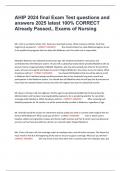 AHIP 2024 final Exam Test questions and answers 2025 latest 100&percnt; CORRECT Already Passed&period;&comma; Exams of Nursing