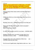 DRIVE SAFE DEFENSIVE DRIVING COURSE ACTUAL TEST Questions And 100- Correct Answers Already