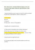 PSC FINANCE AND BUSINESS SKILLS EXAM LATEST 2025-2026 UPDATE QUESTIONS AND ANSWERS