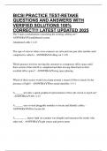 BICSI PRACTICE TEST-RETAKE QUESTIONS AND ANSWERS WITH VERIFIED SOLUTIONS 100&percnt; CORRECT&excl;&excl;&excl; LATEST UPDATED 2025