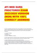 ATI MED SURG  PROCTORED EXAM  2023&sol;2025 VERSION  &lpar;NGN&rpar; WITH 100&percnt;  CORRECT ANSWERS