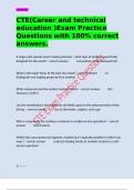 CTE&lpar;Career and technical education &rpar;Exam Practice Questions with 100&percnt; correct answers&period; 