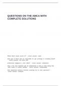 QUESTIONS ON THE AMCA WITH COMPLETE SOLUTIONS