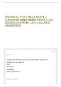 HOSPITAL PHARMACY EXAM 2 &lpar;CHAPTER QUESTIONS FROM 7-12&rpar; QUESTIONS WITH 100&percnt; SOLVED ANSWERS&excl;&excl;