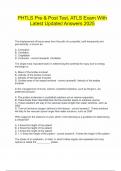 PHTLS Pre & Post Test&comma; ATLS Exam With Latest Updated Answers 2025