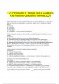  TCFP Instructor 1 Practice Test 2 Questions And Answers Completely Verified 2025