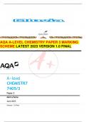 AQA A-LEVEL CHEMISTRY PAPER 3 MARKING SCHEME LATEST 2023 VERSION 1&period;0 FINAL