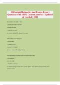 Millwright Hydraulics and Pumps Exam Questions with 100&percnt; Correct Answers &vert; Updated & Verified &vert; 2024
