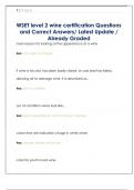 WSET level 2 wine certification Questions  and Correct Answers&sol; Latest Update &sol;  Already Graded
