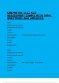 CHEMISTRY 1151 ACS ASSESSMENT EXAMS WITH 100&percnt; QUESTIONS AND ANSWERS&period;