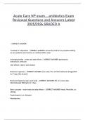 Acute Care NP exam&period;&period;&period;&period;&period;antibiotics Exam  Reviewed Questions and Answers Latest  2025&sol;2026 GRADED A