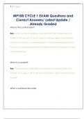 MP100 CYCLE 1 EXAM Questions and  Correct Answers&sol; Latest Update &sol;  Already Graded