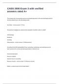 CADS 2000 Exam 3 with verified answers rated A&plus;