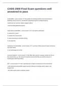 CADS 2000 Final Exam questions well answered to pass