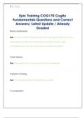 Epic Training COG170 Cogito  Fundamentals Questions and Correct  Answers&sol; Latest Update &sol; Already  Graded