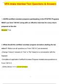 VITA Intake Interview Review Test Questions &lpar;Latest 2025 &sol; 2026 Update&rpar;&vert; Questions with Verified Answers &vert; 100&percnt; Correct &vert; Grade A