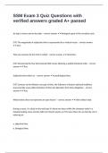 SSM Exam 3 Quiz Questions with verified answers graded A&plus; passed