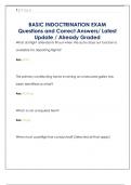 BASIC INDOCTRINATION EXAM  Questions and Correct Answers&sol; Latest  Update &sol; Already Graded