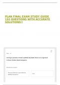 PLAN FINAL EXAM STUDY GUIDE 152 QUESTIONS WITH ACCURATE SOLUTIONS&excl;&excl;