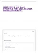 CMST EXAM 1 &lpar;CH&period; 3 & 4&rpar; QUESTIONS WITH 100&percnt; CORRECT ANSWERS GRADED A&plus;