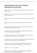 Social Studies 20-1 Unit 2 Review Questions Fully Solved&period;