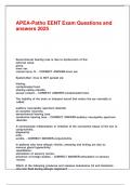 APEA-Patho EENT Exam Questions and answers 2025&period;