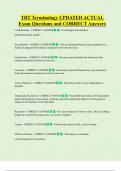 TRT Terminology UPDATED ACTUAL   Exam Questions and CORRECT Answers 