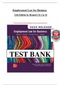 Test Bank For Employment Law for Business &lpar;2024&rpar; 11th Edition By Dawn Bennett-Alexander &lpar;All Chapters&comma; 100&percnt; Original Verified&comma; A&plus; Grade&rpar;