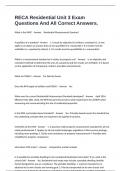 RECA Residential Unit 3 Exam Questions And All Correct Answers&period;