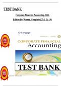 Test Bank For Corporate Financial Accounting&comma; 16th Edition By Warren&comma; Complete &lpar;Ch 1 To 14&rpar; Updated &lpar; pdf file &rpar;