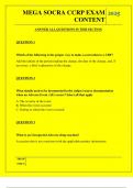 MEGA SOCRA CCRP EXAM CONTENT QUESTIONS AND ANSWERS 2025