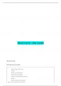 PROSTHETIC CPM EXAM WITH COMPLETE SOLUTIONS