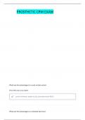 PROSTHETIC CPM STUDY GUIDE INDICATIONS QUESTIONS AND ANSWERS