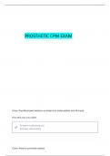 PROSTHETIC CPM TROUBLESHOOTING EXAM WITH COMPLETE SOLUTIONS