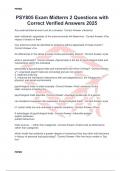 PSY805 Exam Midterm 2 Questions with Correct Verified Answers 2025