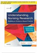 Test Bank for Understanding Nursing Research 7th Edition by Grove