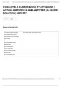 CWB LEVEL 2 CLOSED BOOK STUDY GUIDE &sol; ACTUAL QUESTIONS AND ANSWERS &lpar;A&plus; GUIDE SOLUTION&rpar; NEWEST