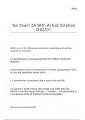 Tax Exam 2A With Actual Solution &lpar;2025&rpar;&excl;&excl;