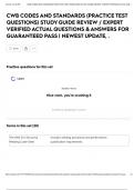 CWB CODES AND STANDARDS &lpar;PRACTICE TEST QUESTIONS&rpar; STUDY GUIDE REVIEW &sol; EXPERT VERIFIED ACTUAL QUESTIONS & ANSWERS FOR GUARANTEED PASS &vert; NEWEST UPDATE&comma; &period;