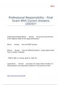 Professional Responsibility - Final Exam With Correct Answers &lpar;2025&rpar;&excl;&excl;