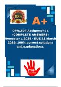 DPR1504 Assignment 1 &lpar;COMPLETE ANSWERS&rpar; Semester 1 2025 - DUE 28 March 2025