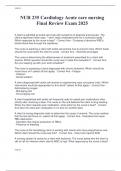 NUR 235 Cardiology Acute care nursing Final Review Exam 2025