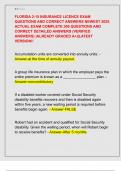 FLORIDA 2-15 INSURANCE LICENCE EXAM  QUESTIONS AND CORRECT ANSWERS NEWEST 2025  ACTUAL EXAM COMPLETE 300 QUESTIONS AND  CORRECT DETAILED ANSWERS &lpar;VERIFIED  ANSWERS&rpar; &vert;ALREADY GRADED A&plus;&vert;&vert;LATEST  VERSION&excl;&excl;